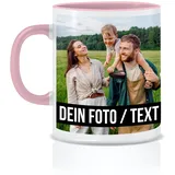 Tasse personalisiert mit eigenem Foto personalisierte Tasse mit Foto Geschenk für Freundin Geschenke Frauen Fototasse bedrucken Muttertagsgeschenk Fototasse Fotogeschenke Kaffeetasse (Pink)