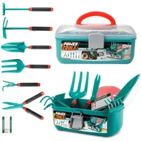 Toi-Toys International Toi-Toys 68201A - POWER TOOLS - Gartenwerkzeugset (7-teilig) im Werkzeugkoffer Garten Kinderspielzeug