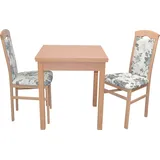 HOFMANN LIVING AND MORE Essgruppe »Berta«, (Spar-Set, 3 tlg., 1 Tisch, 2 Stühle), beige