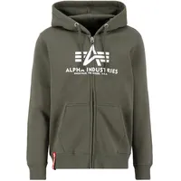 Alpha Industries Basic Zip Hoody Kapuzensweat für Herren Dark Olive