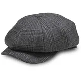 Schirmmütze Herren Schiebermütze, Gatsby Flatcap Herren Ballonmütze Tellermütze Newsboy Hut Baker Boy Mütze 8-Panel Schiebermützen Shelby Schirmmützen Grau für Herren Sommer/Winter Einstellbare Größe - 54-56