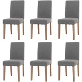 6er-Set Esszimmerstuhl Littau, Stuhl Küchenstuhl Hochlehner, Stoff Bouclé Holz
