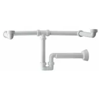 HAK MOSQUITO Doppelwaschtisch-Siphon, platzsparend, weiß