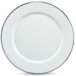 GRANITE WARE Graniteware - Teller Ø22cm aus emailliertem Stahl - Ofen- und spülmaschinengeeignet - Leicht - Stapelbar - Kratzfest - Weiß