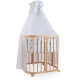 Waldin Babybett Kinderbett 7in1 mit Matratze,