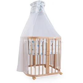 Waldin Babybett Kinderbett 7in1 mit Matratze,