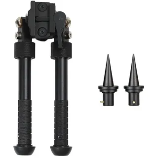 PBTMCD 6,8-9,6 Zoll Verstellbares Taktisches V8-Zweibein, 360 Grad Neigbares Leichtes Zweibein Aus Aluminiumlegierung, for Picatinny-Schienenmontageadapter(Bipod with Pointed feet)