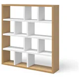 TemaHome Bücherregal »Berlin Regal 150 cm breit, Raumteiler, Mehrzweckregal, Stauraum,«, mit 12 oder 15 offenen Fächern, Höhe 159 oder 198 cm, Eiche/ Weiss, , 24392756-0 B/H/T: 150 cm x 159 cm x 34 cm