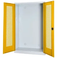 C+P Modul-Sportgeräteschrank mit Lochblech-Flügeltüren, HxBxT 195x120x50 cm, Ergo-Lock Muldengriff,