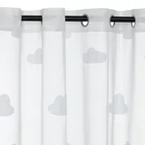 ATMOSPHERA CREATEUR D'INTERIEUR Atmosphera – Transparenter Kindergardine mit Wolkenmuster – Weiß – 140 x 240 cm – Lichtdurchlässig, mit Ösen – Für Kinderzimmer, Dekorative Gardine