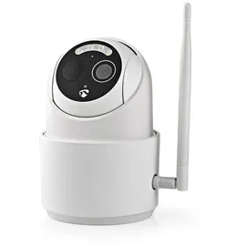 Nedis SmartLife Außenkamera Wi-Fi Full HD 1080p Pan tilt IP65 Max. Batterie-Lebensdauer: 5 (1920 x 1080 Pixels), Netzwerkkamera, Weiss