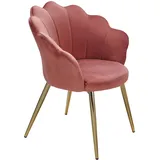 KADIMA DESIGN Esszimmerstuhl Tulpe Samt Gepolstert, Küchenstuhl mit in Rosa | Gr.: onesize
