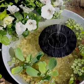 GORANDO Solar Teichpumpe schwimmende Fontäne 4 Aufsätze