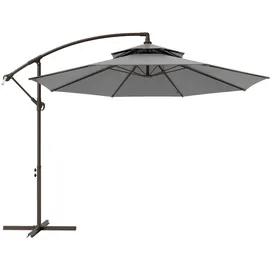 Outsunny Ampelschirm Ø 267 cm Hellgrau