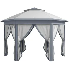 Outsunny Faltpavillon 4,05 x 4,05 m Grau