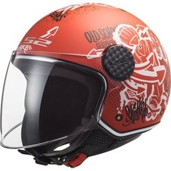 LS2 OF558 Sphere Lux Skater Jet Helm, rood, L Voorman