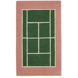 OYOY Living Design - Tennis Teppich Grün/Rose