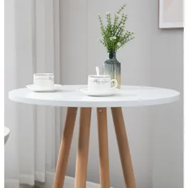 deluke Bartisch rund 107 x 60 cm Weiß/Beige