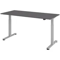 Bümö Schreibtisch Graphit 180x80 cm, Gestell: Silber, - Büroschreibtisch