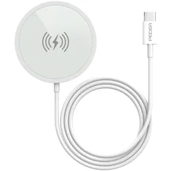 PEDEA Wireless Charging Pad, silber/weiß, Induktives Schnellladegerät / 15 Watt max.