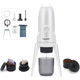 RECAFIMIL Tragbare Espressomaschine, 3-in-1-elektrische Camping-Kaffeemaschine, selbsterhitzend, mit USB-C, kompatibel mit NS/DG-Kapseln und gemahlenem Kaffee für unterwegs nach Hause (Weiß)