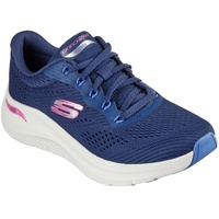 SKECHERS Arch Fit 2.0 Big League Low-Top-Sneaker, Marineblaues Netzgewebe in Hot Pink und Blau, 37.5 EU