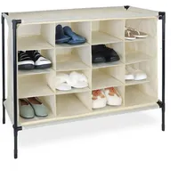 Relaxdays Schuhregal, 16 Fächer, leichter Aufbau, stabiler Stoffschuhschrank, HxBxT: