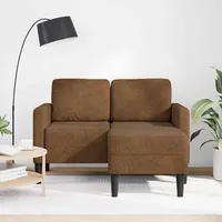 vidaXL 2-Sitzer-Sofa mit Chaiselongue L-Form Braun 125 cm Kunstleder