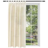 Woltu WOLTU® Gardinen transparent mit Schlaufen Leinen Optik, Schlaufenschal Vorhang Stores Voile Fensterschal für Wohnzimmer Kinderzimmer Schlafzimmer, 140x225 cm Crème, (1 Stück)