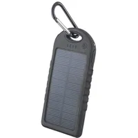 setty Solar Power Bank 5000 mAh USB Charger for Mobile Phone Power Bank Waterproof Black