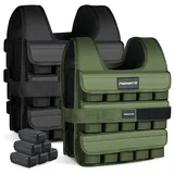 MSports® Gewichtsweste Gewichtsweste Verstellbar von 5 kg - 30 kg Gewicht für Krafttraining schwarz