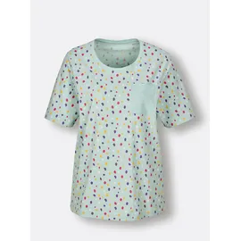 wäschepur Schlafanzug-Shirt Kurzarmshirt Grün 36/38