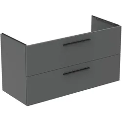 Möbelwaschtischunterschrank i.life B 2 Auszüge Siphonausschnitt auf der linken Seite 1200x505x630mm Weiß matt