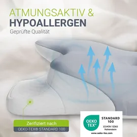 Juskys Nackenkissen 2er Set 40 x 80 cm Weiß/Grau