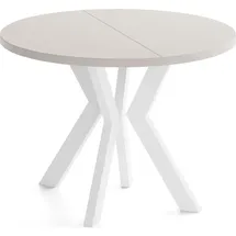 WFL GROUP Runder Esstisch 100 x 77 x 100 cm beige