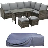 Svita Monroe Garten-Lounge Set Polyrattan Lounge-Möbel Sitzgruppe