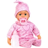 Bayer Design First Words Baby Babypuppe Puppe 38cm Strampler Schäfchen rosa