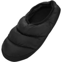 ITODA Hausschuhe Unisex Baumwollschuhe Daunenschuhe Anti Rutsch Winterhausschuhe Geschlossen Bettschuhe Warmfutter Wärmeschuhe Gästehausschuhe Winter Pantoffeln für Damen Herren (38/39 EU, Schwarz) - 38 EU