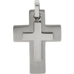 Ketten-Anhänger FIRETTI "Schmuck Geschenk Halsschmuck Anhänger für Halskette Kreuz", silber (edelstahlfarben), Schmuckanhänger, Damen, Edelstahl, 6,9 g, Made in Germany