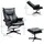 Homcom Relaxsessel Kunstleder 84 x 101 x 75 cm Schwarz mit Hocker
