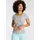 KangaROOS T-Shirt KANGAROOS, Damen, Gr. 32/34, grau (hellgrau, melange), Rippware, Obermaterial: 95% Baumwolle, 5% Viskose, bedruckt, körpernah hüftbedeckend, Rundhals, Shirts T-Shirt, Kurzarm, körpernahe Passform, aus Rippware