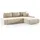 Fun Möbel Ecksofa Sofa mit Schlaffunktion VOGAR Stoff Monolith Ecru Ottomane Rechts - Beige