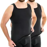 HERMKO 63027 2er Pack Herren Funktionsunterhemd extralang, Größe:D 8 = EU XXL, Farbe:schwarz - XXL