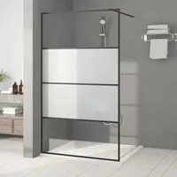 VidaXL Duschwand für Begehbare Dusche Schwarz 115x195 cm Halbmatt
