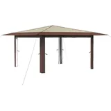 vidaXL Pavillon 4 x 4 m Creme/Braun