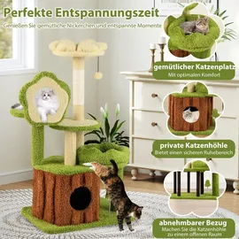 Costway Kratzbaum 55 x 40 x 100 cm grün-braun