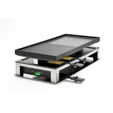 Solis 3 in 1 Raclette Tischgrill 7911 1500 W für 10 Personen schwarz/silber