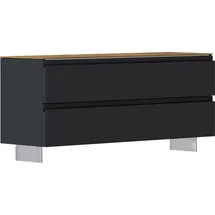 MODERANO Lecco 110 x 49 x 33 cm anthrazit, 2 Schubladen / Eiche