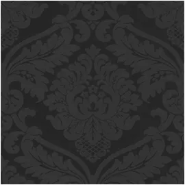 Profhome Barock Tapete 0,53 m x 10 m 5,33 m2 Schwarz 552631