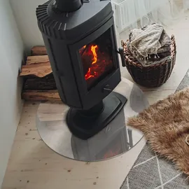 Tulup Funkenschutz Glasplatte 60 cm Rund Sicherheitsglas Weiß